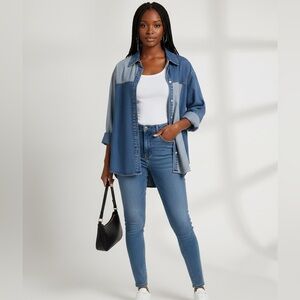 NWOT Jane and Delancey Blue Denim Button Down Shirt